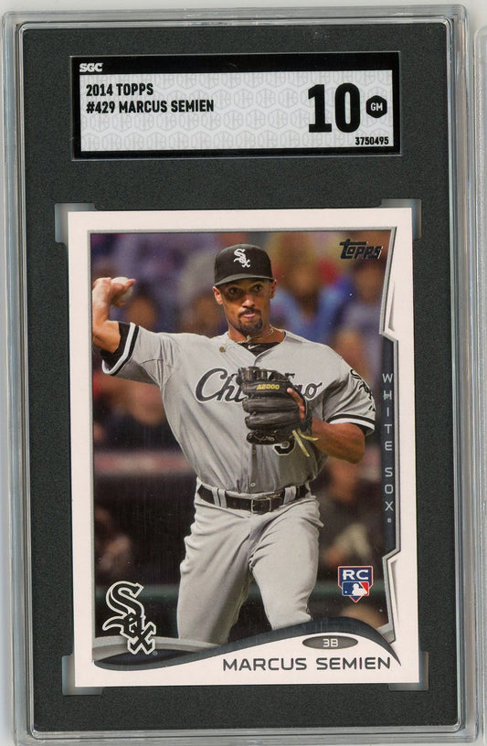 Graded 2014 Topps Marcus Semien #429 Rookie RC Baseball Card SGC 10 Gem Mint