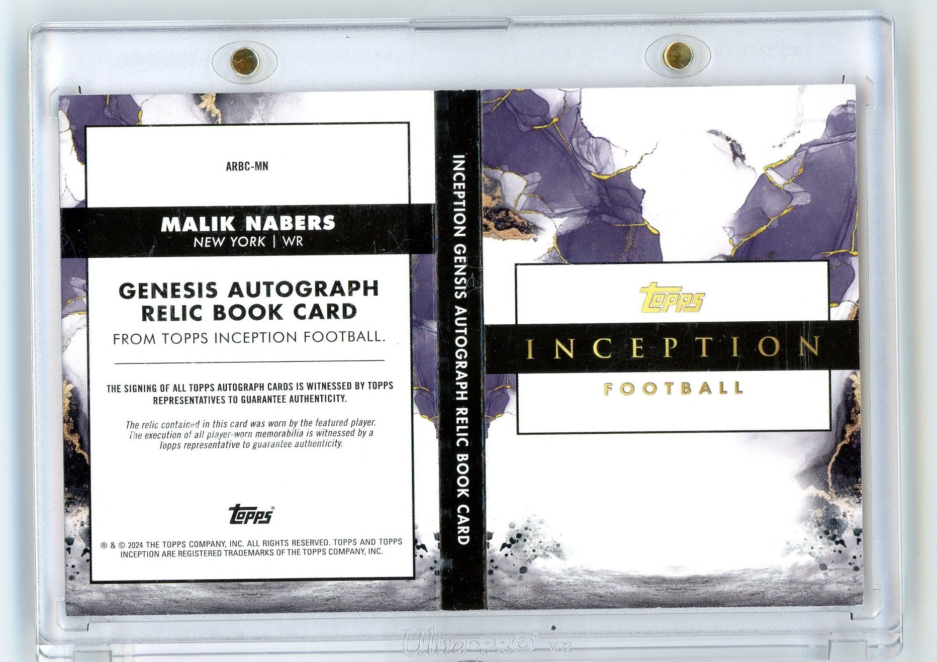 2024 Topps Inception Malik Nabers #ARBCMN Auto Book Relic Red /25 Rookie RC Football Card - Golden Apple Comics