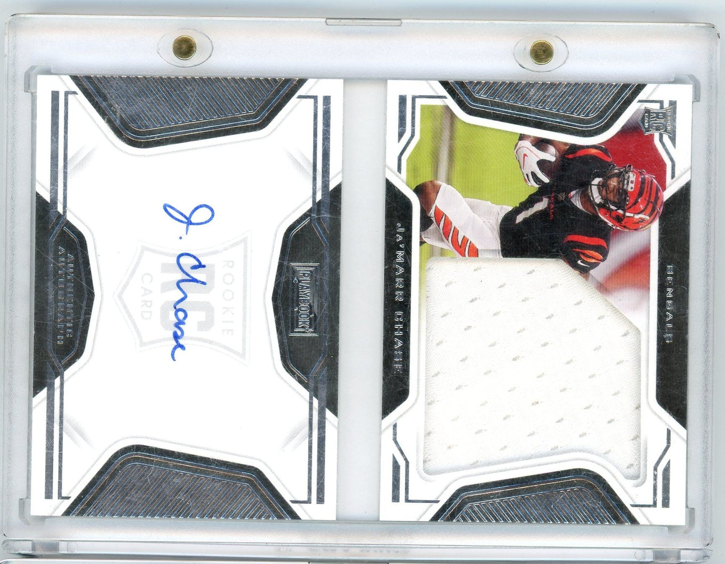 2021 Panini Playbook Rookie Playbook Jersey Autographs Ja'Marr Chase #211 /199 Booklet Auto Rookie RC Football Card