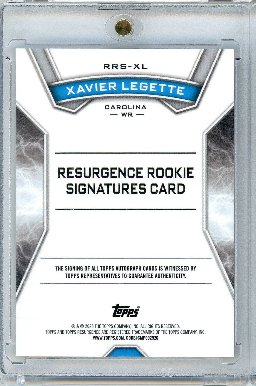 2024 Topps Resurgence Xavier Legette #RRS-XL Autographed Rookie RC Football Card