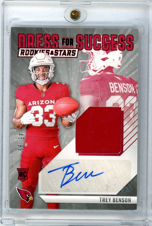 2024 Panini Rookies & Stars Dress for Success Trey Benson #DFS-TBN /99 RPA Autographed Rookie RC Football Card