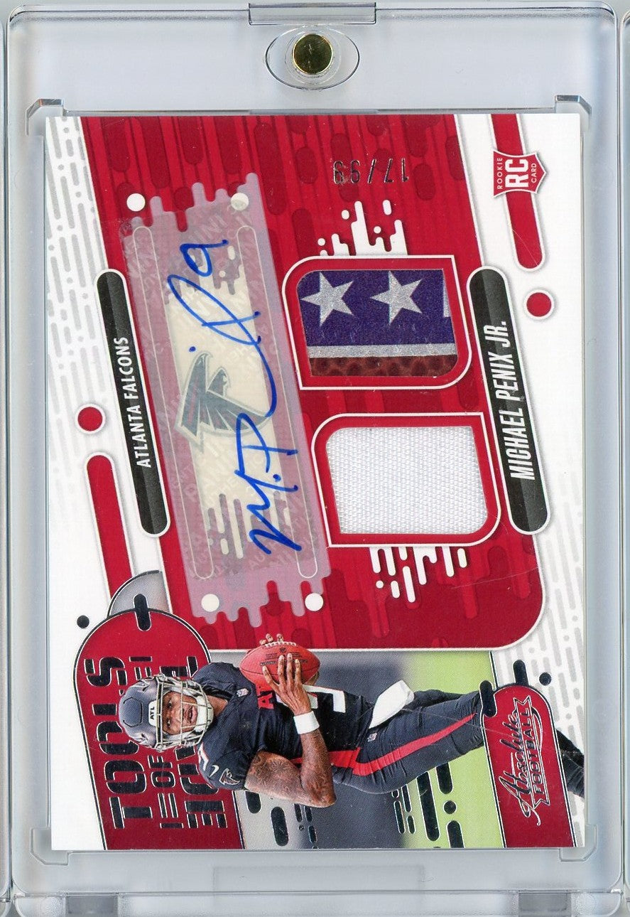 2024 Panini Absolute Tools of the Trade Michael Penix Jr #TOTD-MPJ RPA Auto #/99 Rookie RC Football Card
