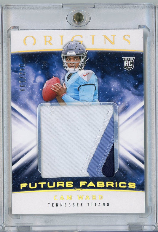 2025 Panini Origins Future Fabrics Cam Ward #FF1 /199 Relic Rookie RC Football Card