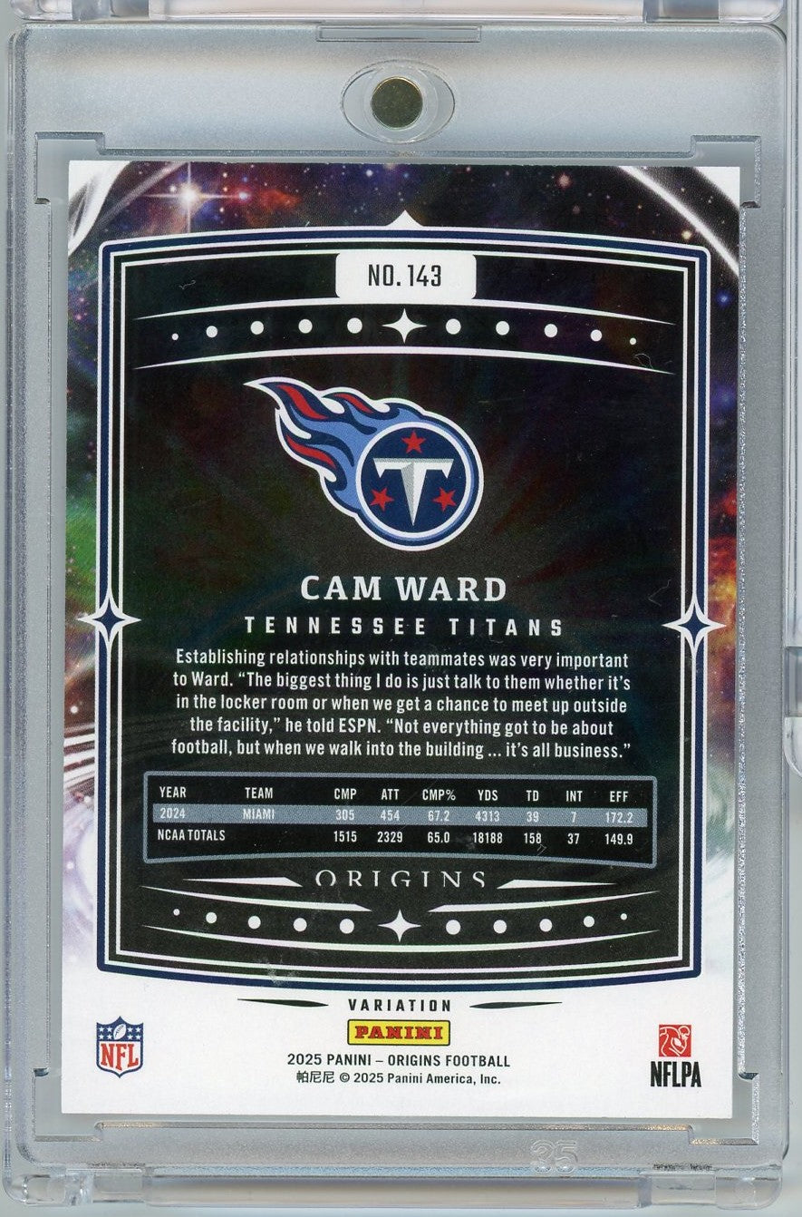 2025 Panini Origins Variation Cam Ward #143 Rookie RC Football Card