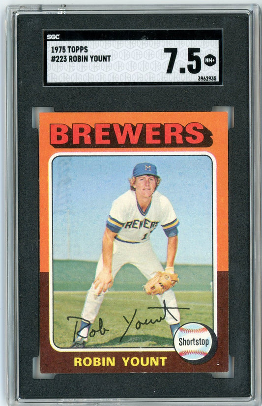 Graded 1975 Topps Robin Yount #ROBIN Rookie RC Baseball Card SGC 7.5 Near Mint+