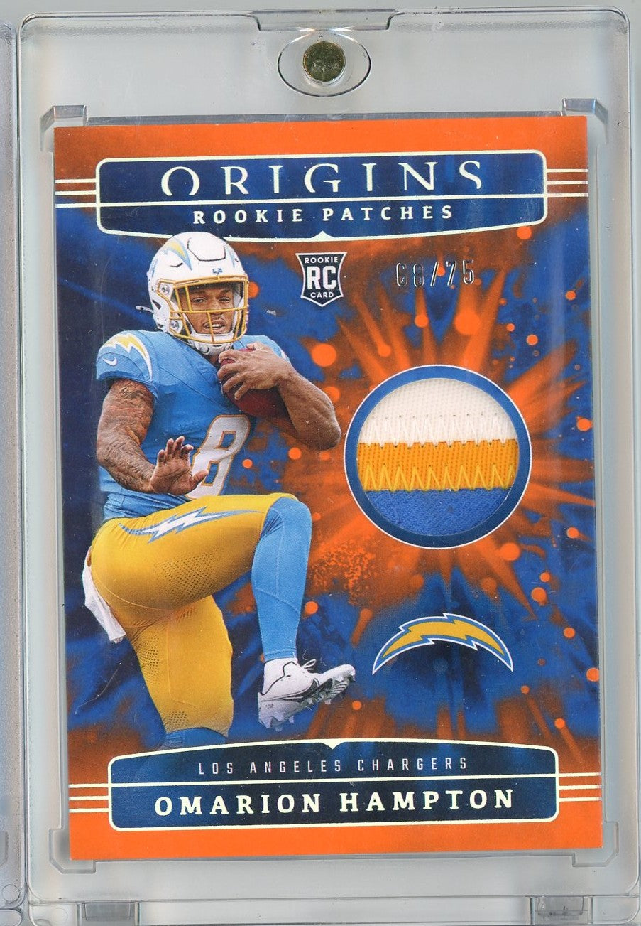 2025 Panini Origins Omarion Hampton #RPHOHN /75 Rookie Patches Relic Rookie RC Football Card