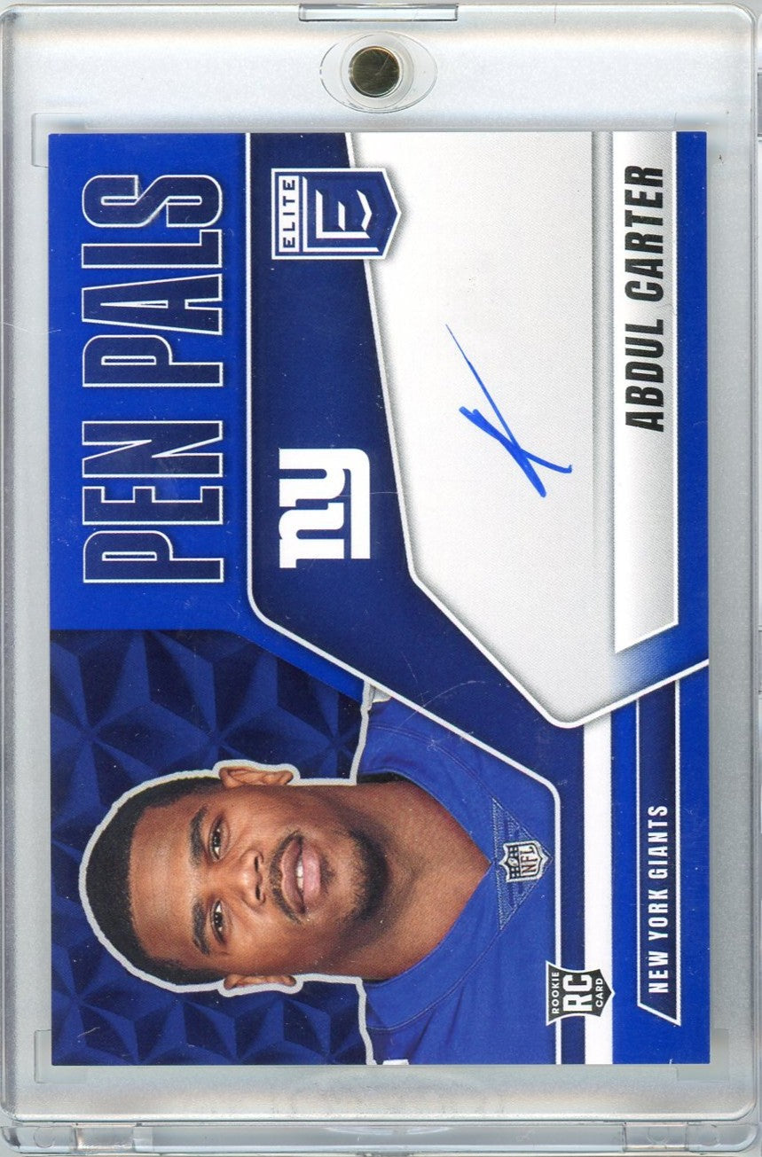 2025 Donruss Elite Pen Pals Abdul Carter #PPACA Auto Rookie RC Football Card