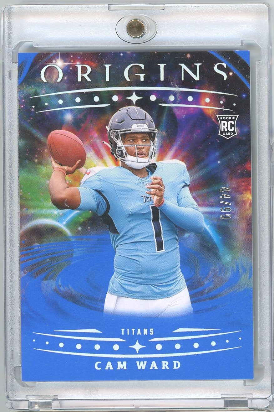2025 Panini Origins Blue Cam Ward #143 /99 Rookie RC Football Card