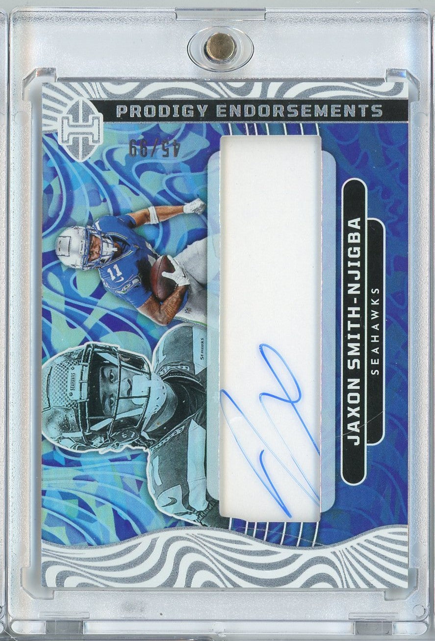 2023 Panini Illusions Jaxon Smith-Njigba #PEJSN /99 Rookie Patch Auto Rookie RC Football Card - Golden Apple Comics