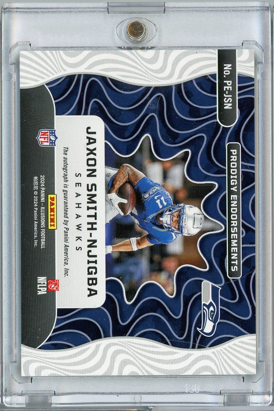 2023 Panini Illusions Jaxon Smith-Njigba #PEJSN /99 Rookie Patch Auto Rookie RC Football Card - Golden Apple Comics