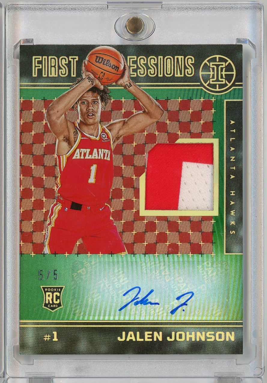 2021 Panini Illusions Jalen Johnson #FIJJLJ 5/5 First Impressions Green RPA Rookie RC Basketball Card - Golden Apple Comics