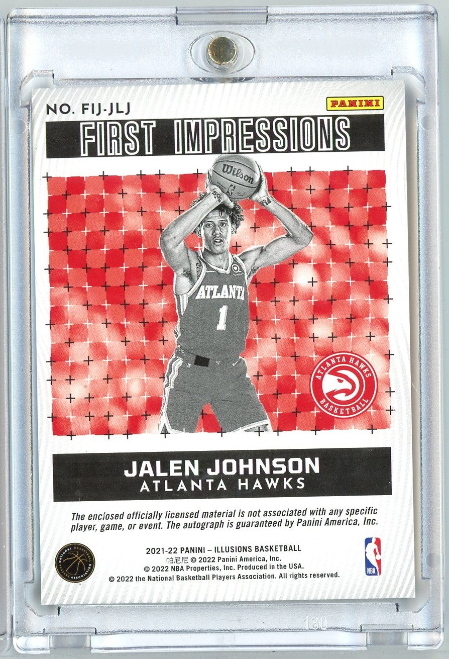 2021 Panini Illusions Jalen Johnson #FIJJLJ 5/5 First Impressions Green RPA Rookie RC Basketball Card - Golden Apple Comics