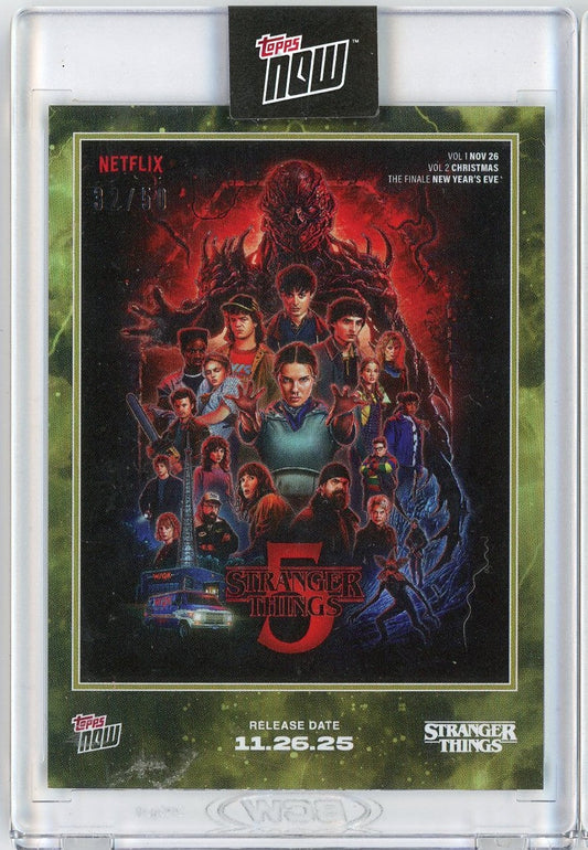 2025 Topps Now Stranger Things #STRA Gold /50 Season 5 Cover Art Card - Golden Apple Comics