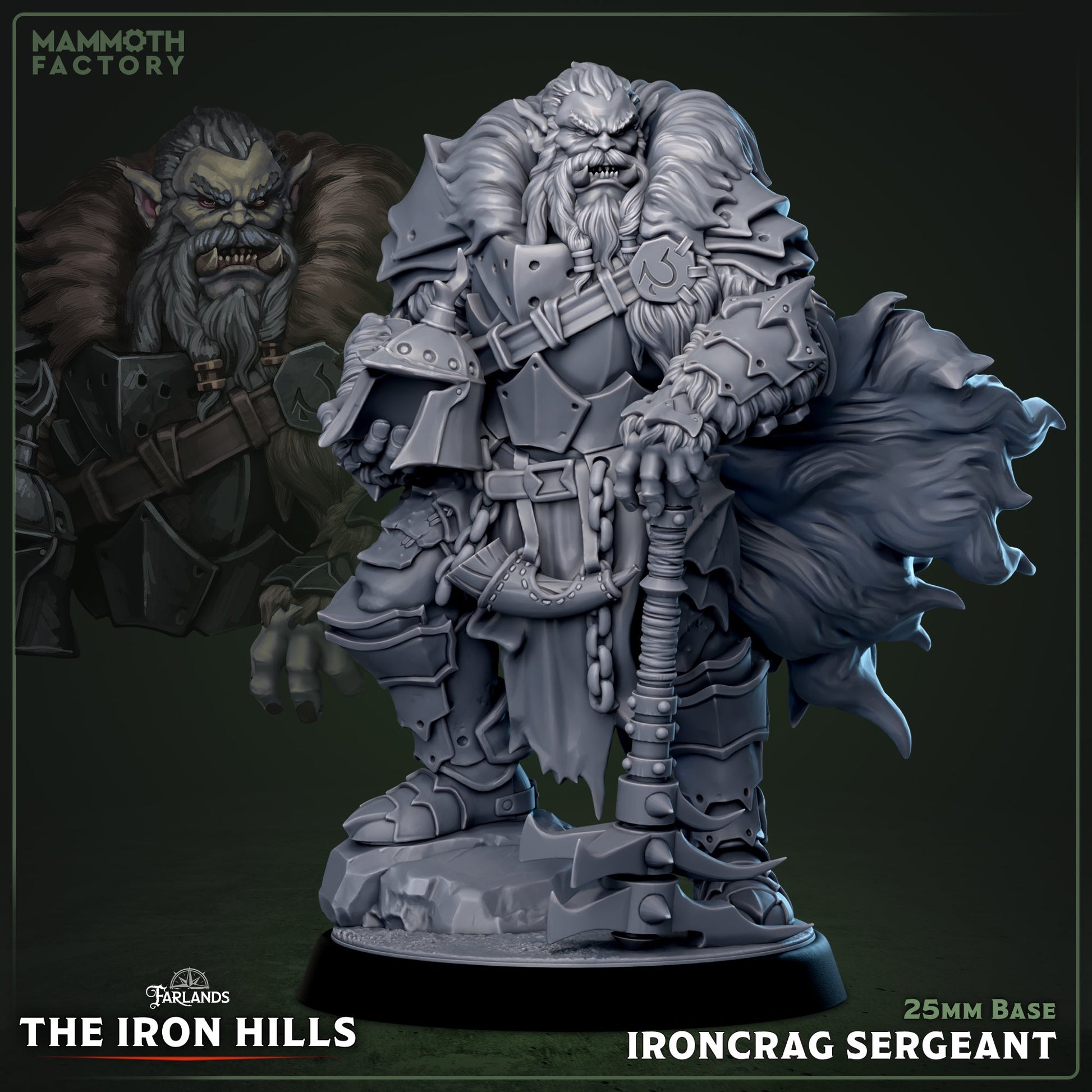 Ironcrag Sergeant (Male Orc Veteran Barbarian) - Golden Apple Comics