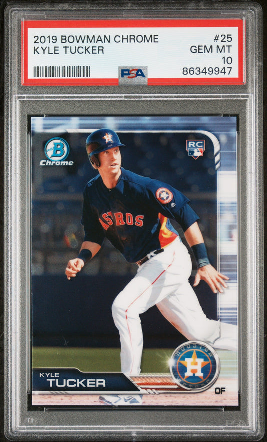 Graded 2019 Topps Bowman Chrome Kyle Tucker #25 Rookie RC Baseball Card PSA 10 Gem Mint