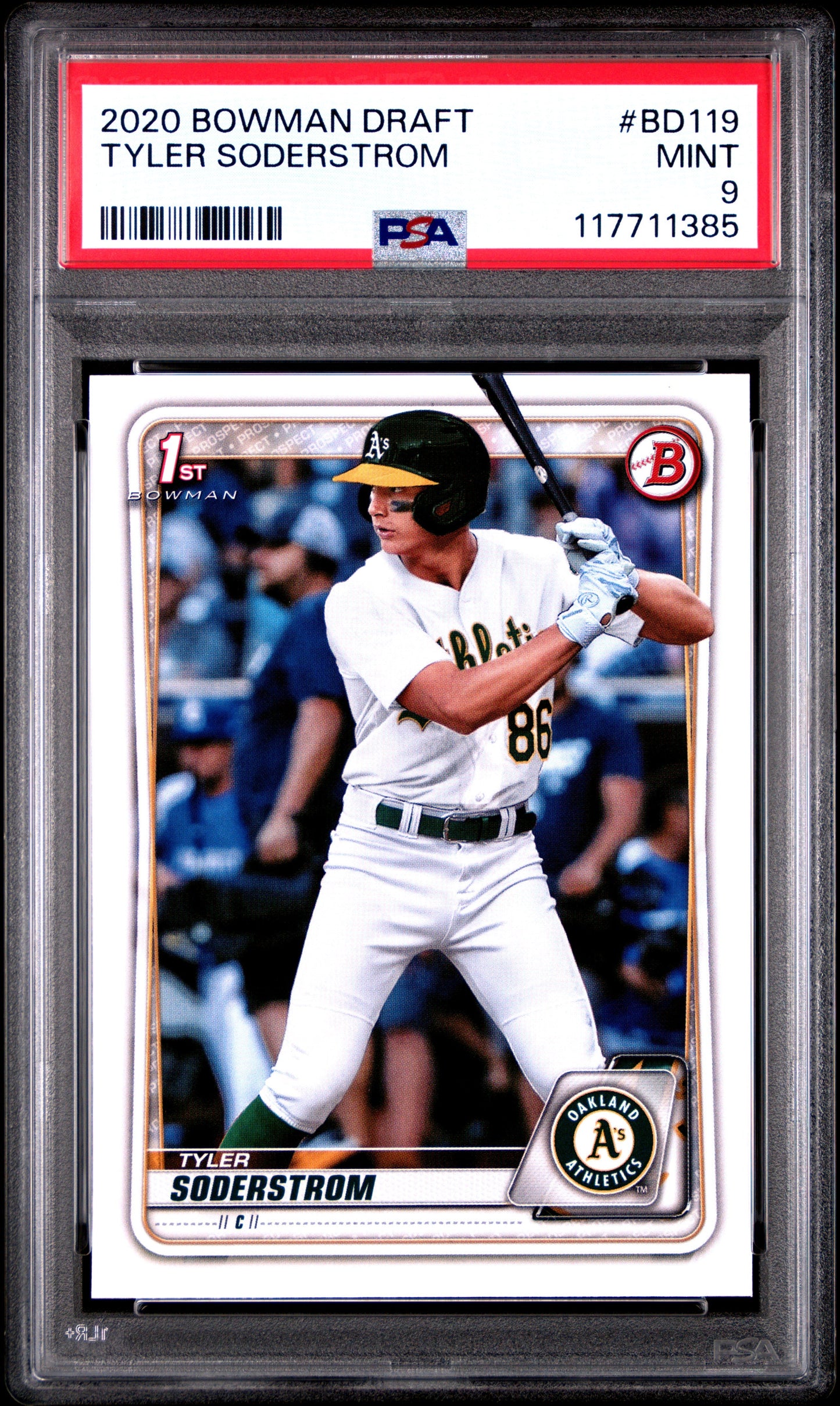 Graded 2020 Topps Bowman Draft Tyler Soderstrom #BD119 Rookie RC Baseball Card PSA 9 Mint