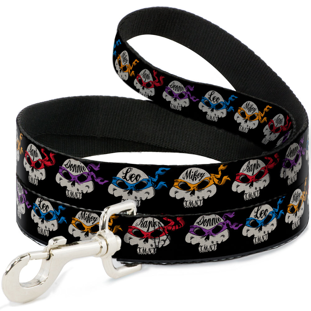 Dog Leash - TMNT 4-Turtle Road Rebel Skulls Black