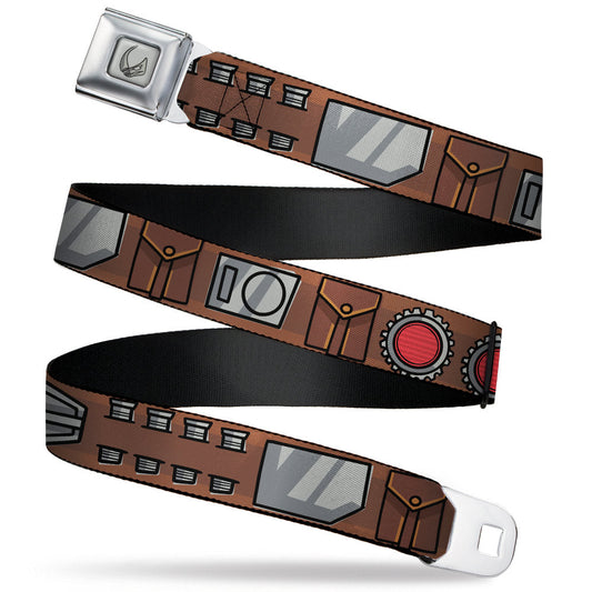 Star Wars Mudhorn Armor Signet Full Color Grays Seatbelt Belt - Star Wars The Mandalorian Beskar Armor Bounding Utility Belt Browns/Black/Grays/Reds Webbing