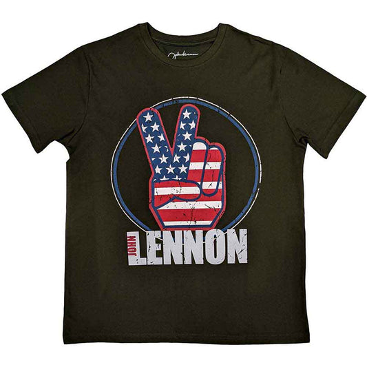 Peace Fingers US Flag (T-Shirt)