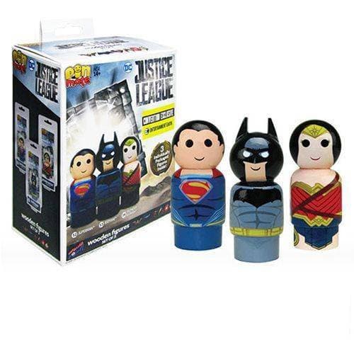 Justice League Pin Mate Wooden Figure Set of 3 - Convention Exclusive