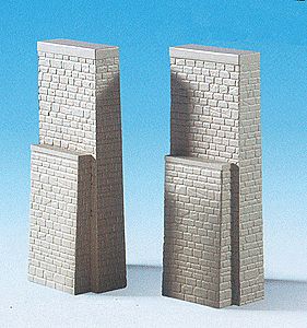 Kibri 37672 N Scale Bridge Piers pkg(2) -- 3-5/8"  9.2cm Tall