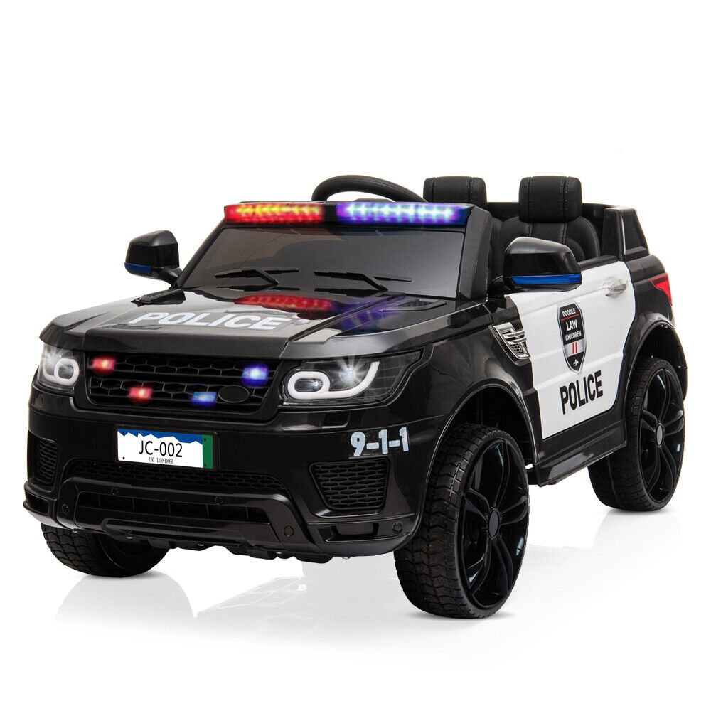 Kids Police SUV Ride-On Car with 3 Speeds, Music, Sirens, and Parental Control - 12V