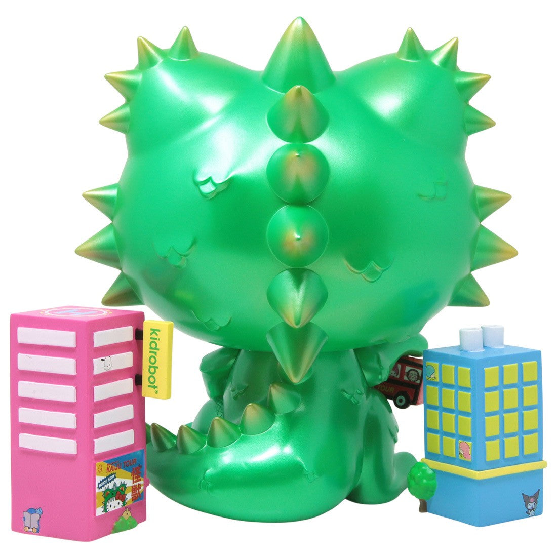 KIDROBOT x SANRIO HELLO KITTY KAIJU COSPLAY METALLIC GREEN 8" VINYL FIGURE