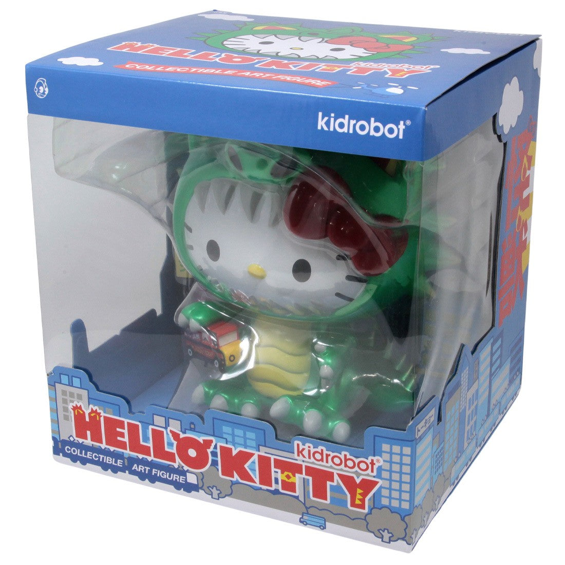 KIDROBOT x SANRIO HELLO KITTY KAIJU COSPLAY METALLIC GREEN 8" VINYL FIGURE