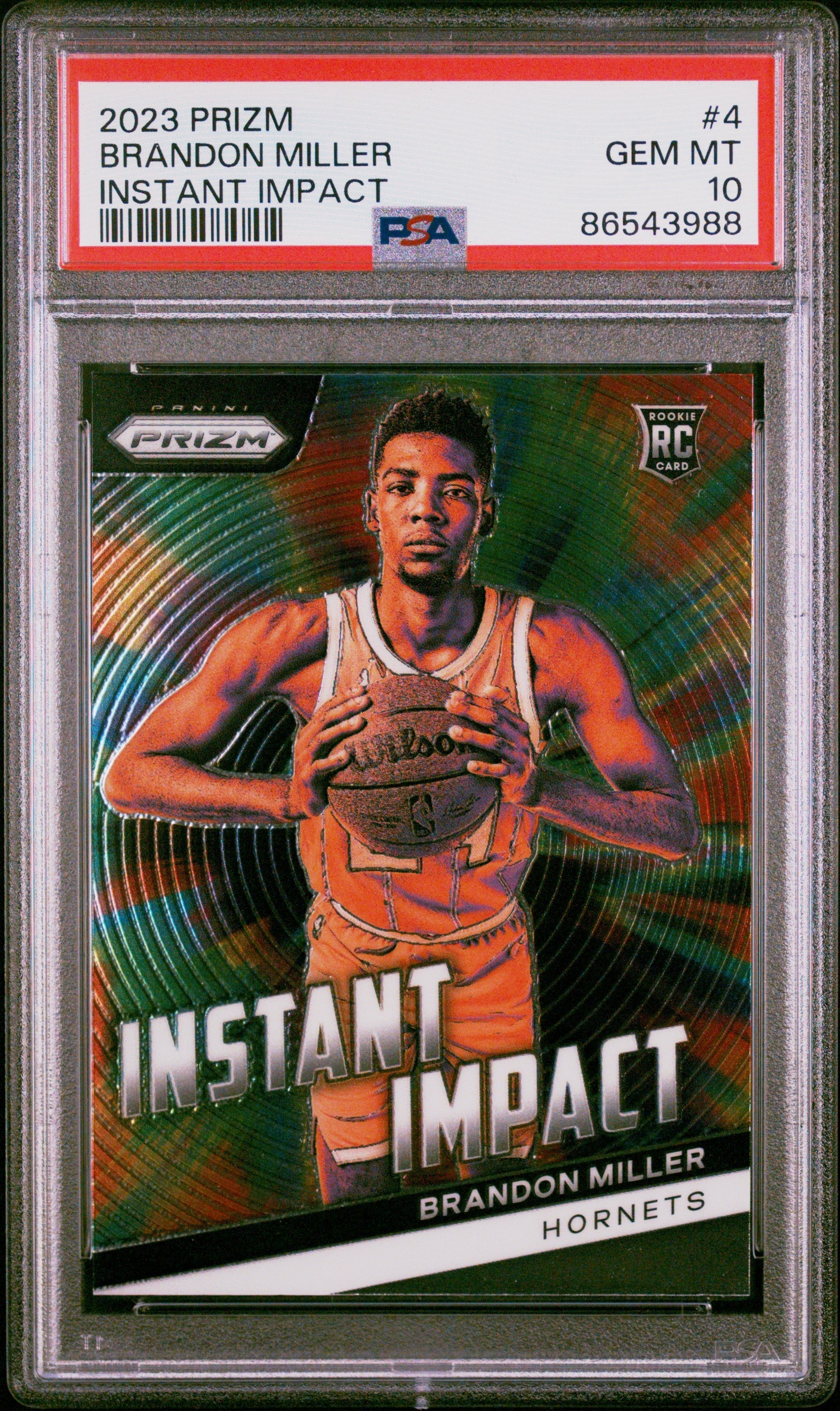 Graded 2023 Panini Prizm Brandon Miller #4 Instant Impact Rookie RC Basketball Card PSA 10 Gem Mint - Golden Apple Comics