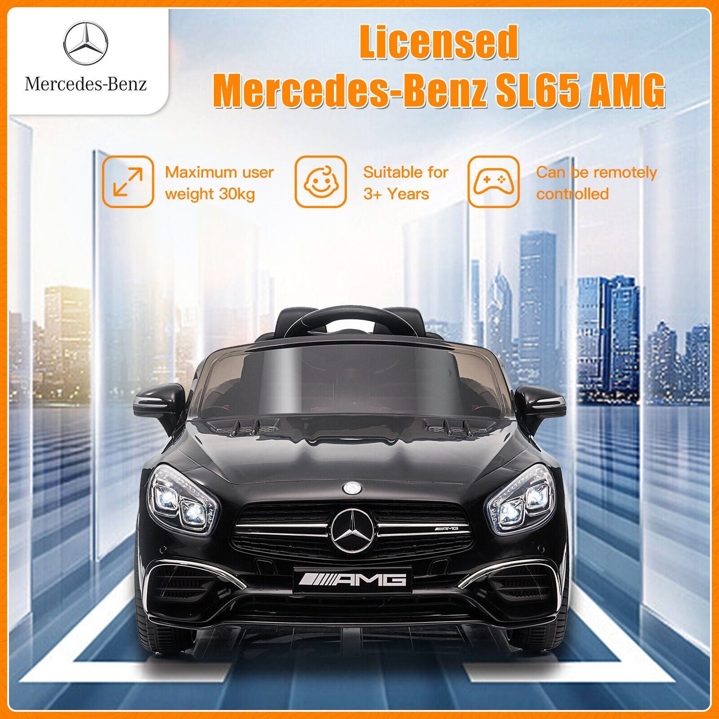Licensed Mercedes Benz AMG SL65 Electric Ride-On Car for Kids - 12V