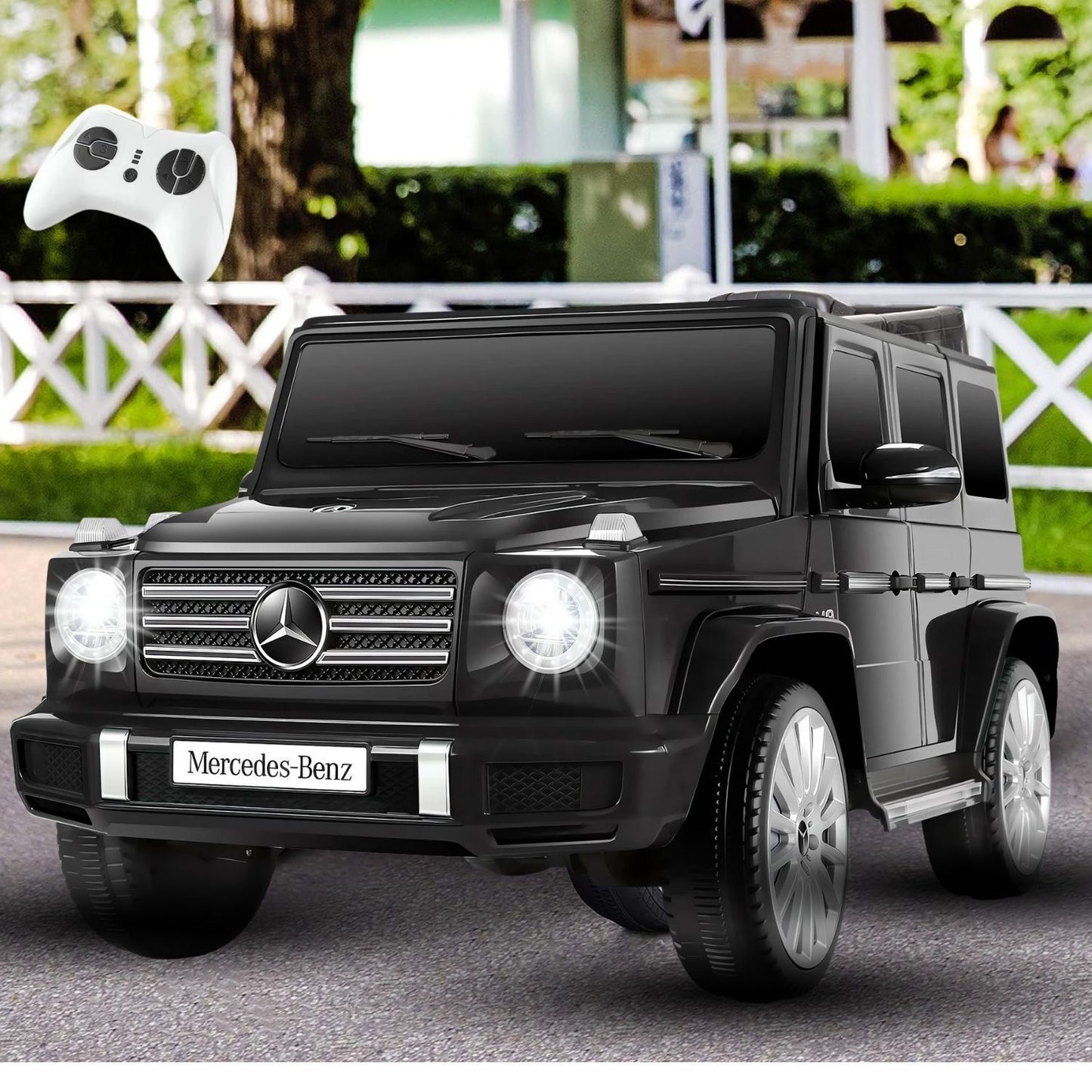 Licensed Mercedes-Benz G500 12V Ride-On Car with Remote Control and AUX/USB Connectivity for Kids
