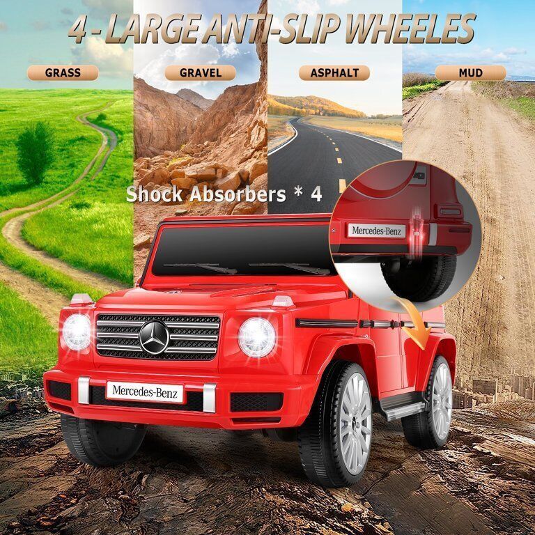 Licensed Mercedes-Benz G500 12V Ride-On Car with Remote Control and AUX/USB Connectivity for Kids