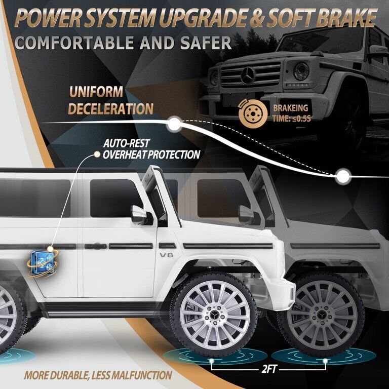 Licensed Mercedes-Benz G500 12V Ride-On Car with Remote Control and AUX/USB Connectivity for Kids