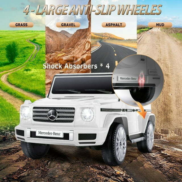Licensed Mercedes-Benz G500 4WD Kids Ride-On Car with Remote Control - Perfect Gift for Children