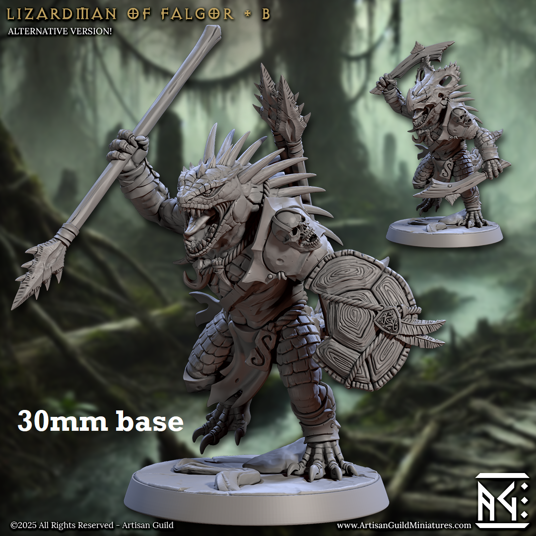 Lizardman of Falgor: Sculpt B (Male Lizardfolk Warrior)