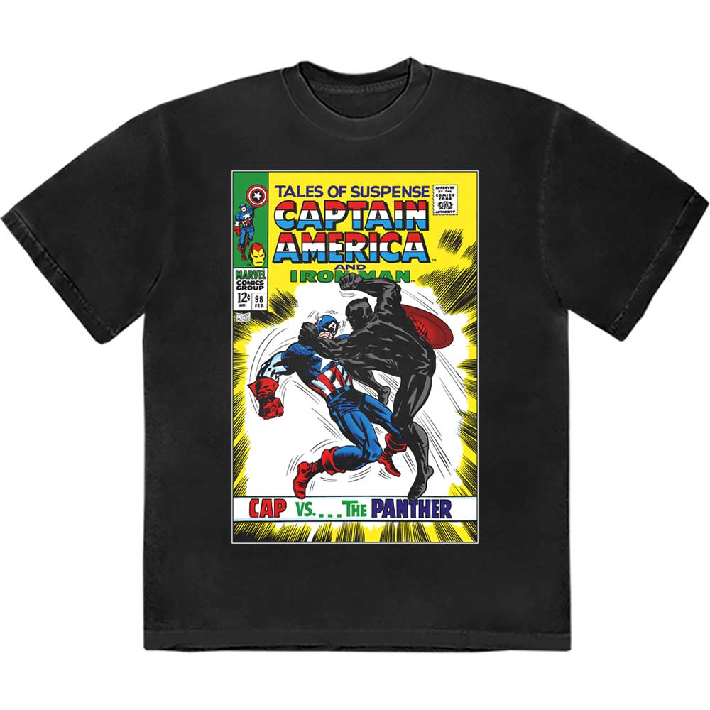 Marvel Comics Cap vs The Panther Comic Cover [T-Shirt] - Golden Apple Comics