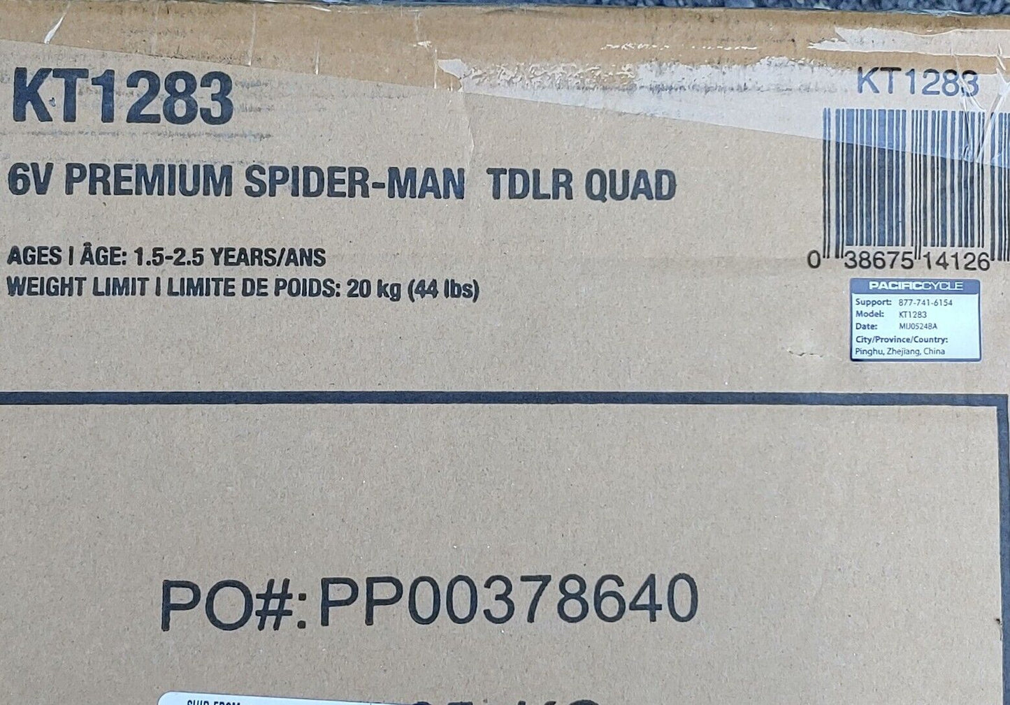 Marvel's Spider-Man 6V Quad Ride-On for Toddlers by Kid Trax (KT1283)