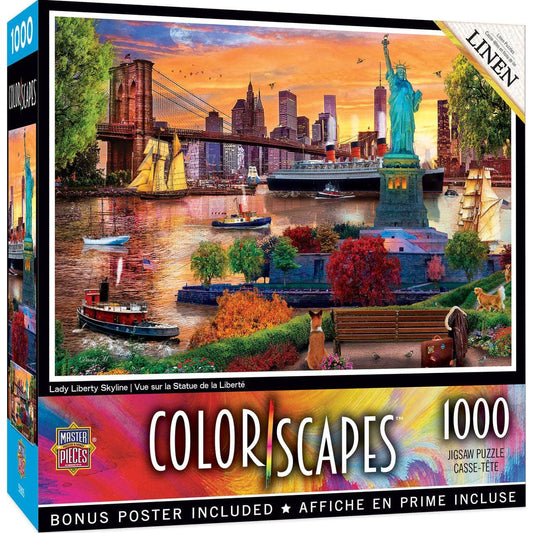 Colorscapes - Lady Liberty Skyline - 1000 Piece Puzzle