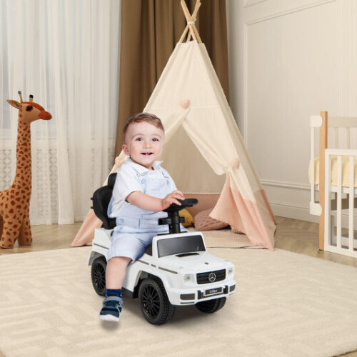 Mercedes Benz G350 3-in-1 Push Car: Stroller, Sliding Car, and Canopy in White