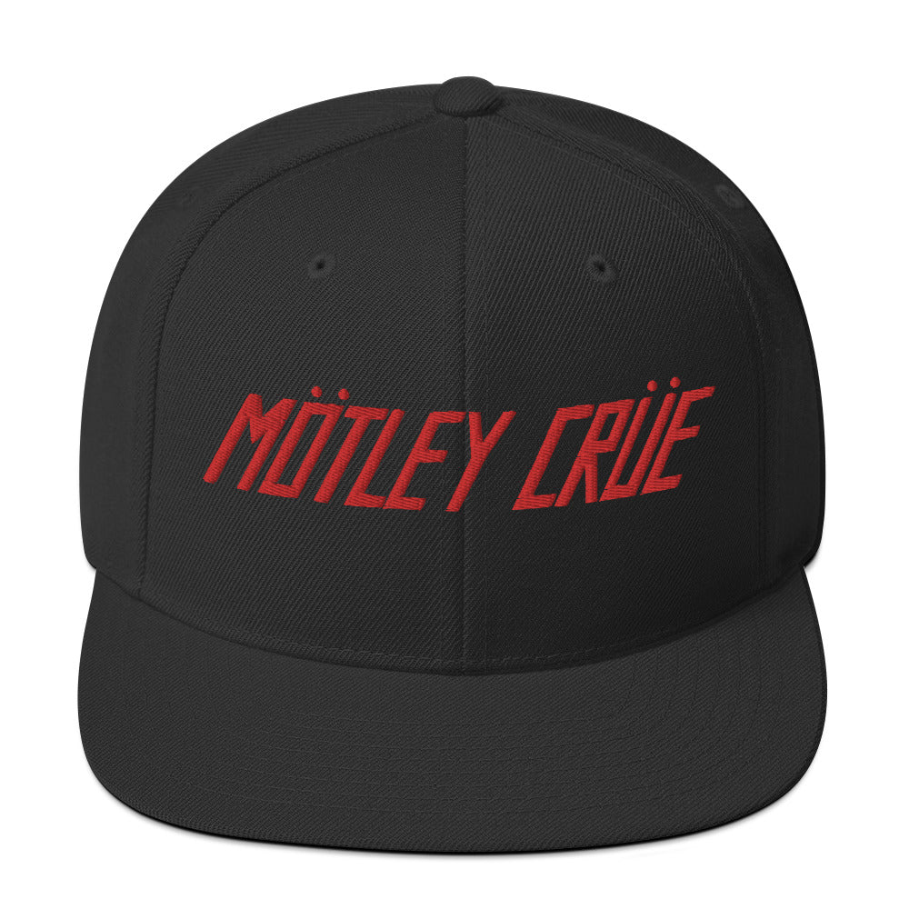 MerchMoment Motley Crue Classic Logo Red Embroidered Snap Back Hat [Apparel] - Golden Apple Comics