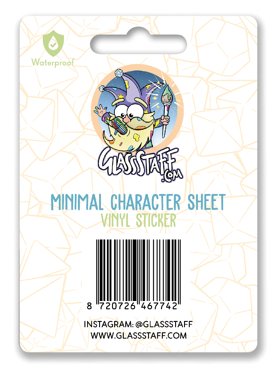 Sticker: Minimal Character Sheet Waterproof Die Cut