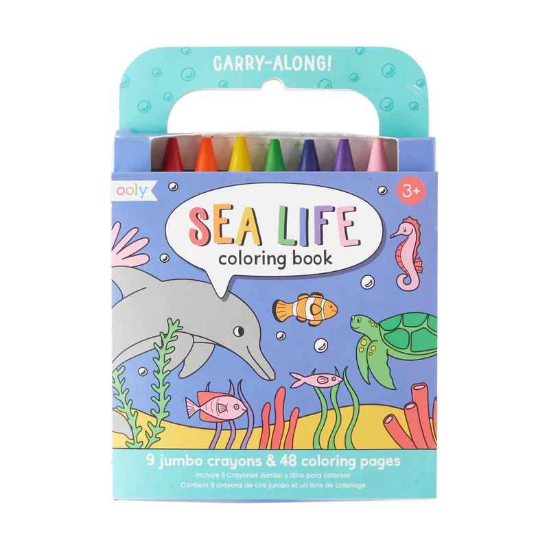 Carry Along Crayon & Coloring Book Kit-Sea Life