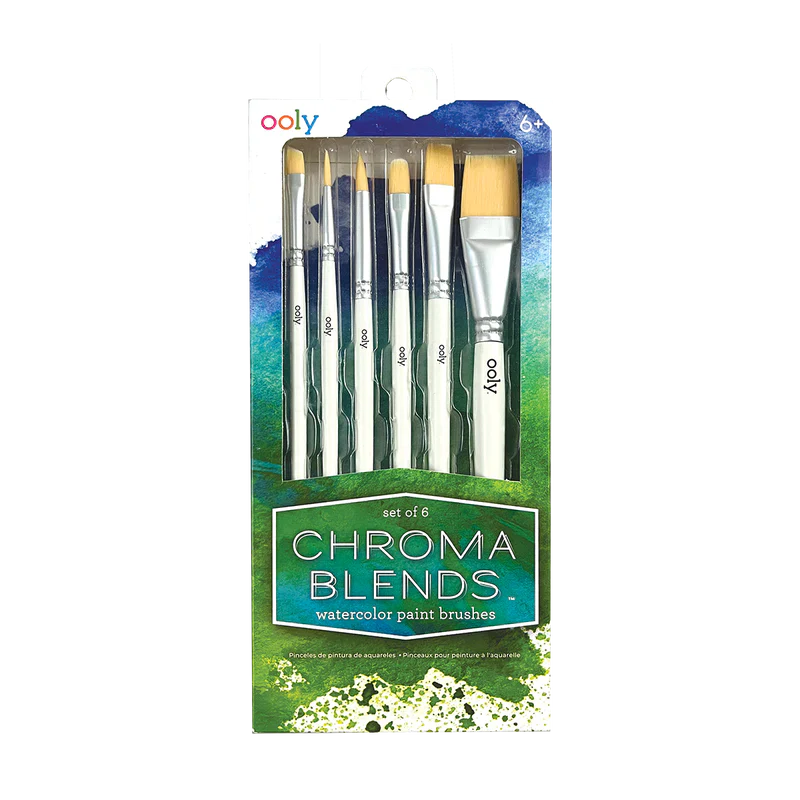Chroma Blends Watercolor Paint Brushes - Set of 6 - Golden Apple Comics