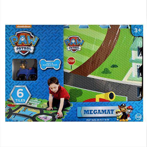 Paw Patrol - 6 Tiles - 28 x 19 Inch - Mega Floor Mat with Vehicle