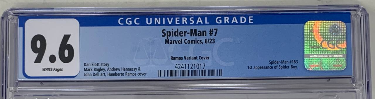 Spider-Man #7 D Humberto Ramos Top Secret Spoiler Spider-Boy CGC 9.6 Variant (04/05/2023) Marvel