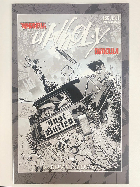 Vampirella Dracula Unholy #1 1:10 Adam Hughes B&W Variant (Net) (05/04/2022) Dynamite