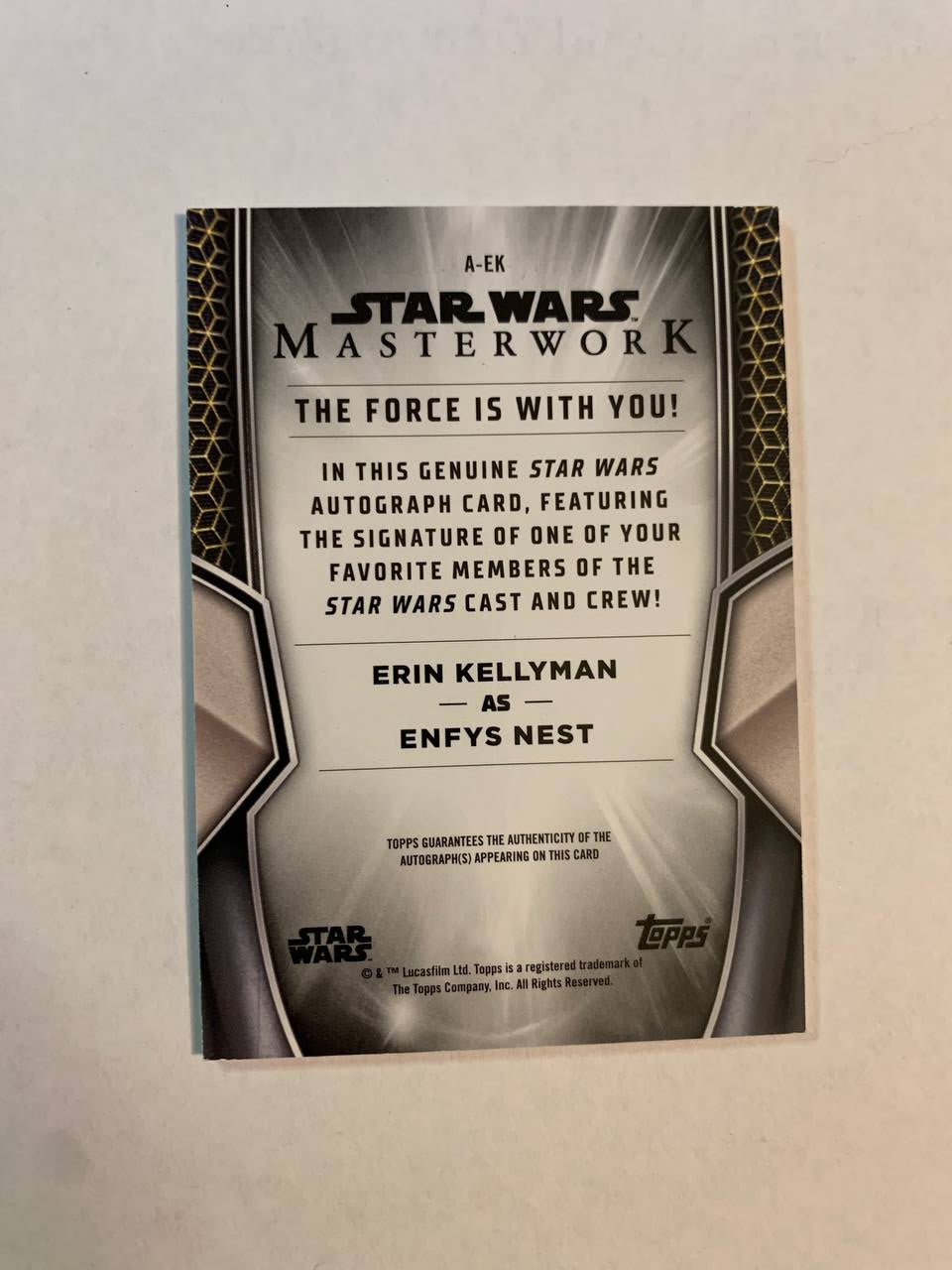 Star Wars Topps Masterworks 2025 Enfys Nest Erin Kellyman Auto Autograph Signed Trading Card
