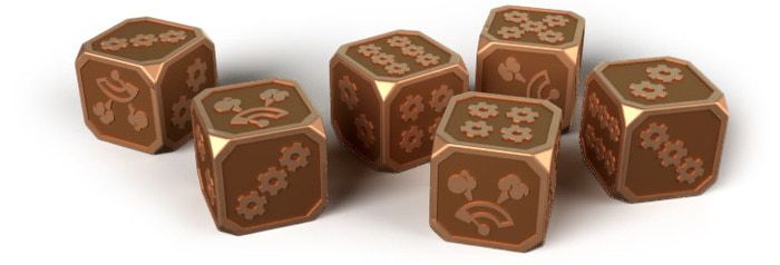 Zombicide: Undead or Alive Metal Steam Dice - Golden Apple Comics