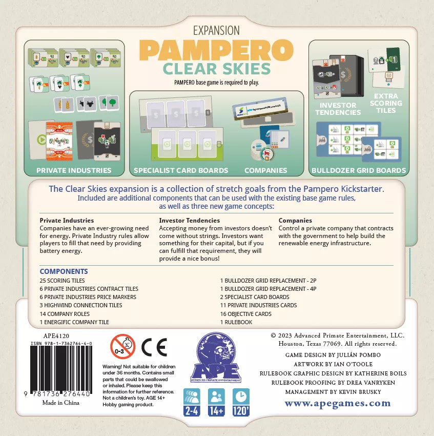 Pampero: Clear Skies Expansion - Golden Apple Comics