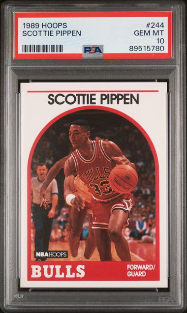 Graded 1989 Hoops Scottie Pippen #244 2nd Year Basketball Card PSA 10 Gem Mint